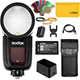 Godox V1-N Round Head Camera Flash Speedlite for Nikon, TTL Flash HSS 1/8000 2.4G Flash, 2600mAh Li-ion Battery, 480 Full Power Shots, 10 Level LED Modeling Lamp, Speedlight for Nikon DSLR Camera