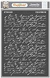 CrafTreat French Writing Stencils for Painting on Wood, Canvas, Paper, Fabric, Wall and Tile - French Script - Size: A4 (8.3 x 11.7 Inch) - Reusable DIY Art and Craft Stencils - French Letter Stencil