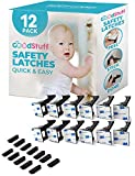 Child Safety Cabinet Locks Latches - Adhesive Baby Safety Locks for Cabinets and Drawers Latch - Baby Cabinet Safety Latches for Baby Proofing Cabinets Without Tools, Drilling or Keys to Misplace