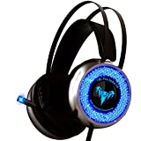 TBI Pro V8 IMBA Gaming Headset with 50MM High-End Dynamic, Comfy Earmuffs, LED, Adjustable Microphone, Mute and Volume Control for XboxOne, 360, S, PS3, PS4, PC, Nintendo, Laptop