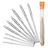 Hekisn Large-Eye Blunt Needles, Stainless Steel Yarn Knitting Needles, Sewing Needles, Crafting Knitting Weaving Stringing Needles,Perfect for Finishing Off Crochet Projects (9 Pieces)