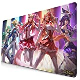 Large Mouse Pad for Star Guardians with Stitched Edges Gaming Mouse Mat Non-Slip Rubber Base Mousepad for Laptop,Computer,PC,Keyboard,11.8'x23.6'
