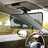 SAILEAD Sun Visor for Car - Polarized, Universal Car Visor Extender Sun Blocker, Sunglass Holder for Car Visor, Sunglasses Clip - Protects from Sun Glare, Snow Blindness and UV Rays