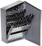 Chicago Latrobe 57714 150 Series High-Speed Steel Jobber Length Drill Bit Set with Metal Case, Black Oxide Finish, 118 Degree Conventional Point, Inch, 29-piece, 1/16' - 1/2' in 1/64' increments
