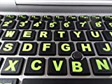 Keyboard Stickers with Luminescent Inlays Plus USB Light. Extra Large Symbols. Inlays (Not Printed). Will Not Wear or Fade. U.S. English Laptop & PC