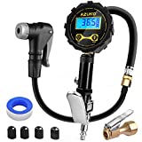 AZUNO Digital Bicycle Tire Inflator Gauge with Auto-Select Valve Type - Presta and Schrader Air Compressor Tool