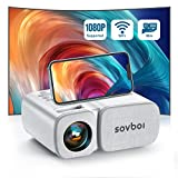 Sovboi Projector, WiFi Mini Portable Projector 8000L,Short Focal Lens Projector HD 1080P Supported 250' Small Movie Projector for Outdoor and Home Theater Video,Phone Projector for PC/TV Stick/Gaming