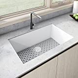 Ruvati 30 x 17 inch Granite Composite Undermount Single Bowl Kitchen Sink - Arctic White - RVG2030WH