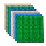 8 Pack Classic Baseplates Building Plates for Building Bricks 100% Compatible with All Major Brands-Baseplate, 10' x 10', Multicolored