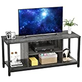 Aheaplus TV Stand for TV up to 50 inch 3 Tier Entertainment Center Mid Century Modern TV Stand Media Console Table with Open Shelving Storage Wood Retro Industrial TV Cabinet for Living Room Bedroom