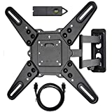 VideoSecu ML531BE2 TV Wall Mount kit with Free Magnetic Stud Finder and HDMI Cable for Most 26-55 TV and New LED UHD TV up to 60 inch 400x400 Full Motion with 20 inch Articulating Arm WT8