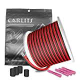 CARLITS 18 Gauge Electrical Wire 50FT 12V/24V 18AWG 2PIN Red&Black 15m Stranded Tinned Pure Copper Hookup Extension Cable Cord for Led Strips Single Color 3528 5050 2835,Ribbon Tape Lighting