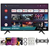 Hisense 43H5500G 43 Inch H55 Series FHD Smart Android TV with DTS Studio Sound Bundle with Premiere Movies Streaming + 37-100 Inch TV Wall Mount + 6-Outlet Surge Adapter + 2X 6FT 4K HDMI 2.0 Cable