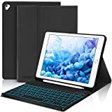 Keyboard Case for iPad 5th/6th Generation, 9.7 Inch Case with Keyboard for iPad Air 2/Air, iPad Pro 9.7 Inch, Backlit Bluetooth Detachable Keyboard, Folio Smart Cover, Tablet Case with Pencil Holder
