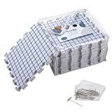 KnitIQ Blocking Mats for Knitting - Extra Thick Blocking Boards with Grids, 100 T-pins and Storage Bag for Needlework or Crochet - Pack of 9 | Set for Knitting
