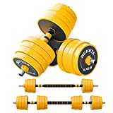 BENETA Adjustable Barbell, 88lbs Adjustable Dumbbell Set, Weight Dumbbell Set, Multifunction Free Weights Dumbbell Barbell Set, with Non-Slip Rubber Protective Cover, for Men, Home, Gym