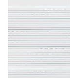 Pacon PACZP2413 Zaner-Bloser Sulphite Handwriting Paper, Dotted Midline, Grade 2, 1/2' x 1/4' x 1/4' Ruled Short, 8' x 10-1/2', 500 Sheets