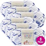 Bernat Little Denim Print, Baby Blanket Yarn, Multipack of 6, 6 Pack