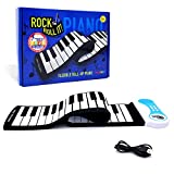 Rock and Roll It - Piano. Roll Up Flexible Classic Toy Piano Keyboard for Kids. 49 Keys Hand Roll Silicone Portable Piano Pad. Flexible & Foldable.