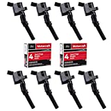 MAS Ignition Coil DG508 & Motorcraft Spark Plug SP479 compatible with Ford 4.6L 5.4L V8 DG457 DG472 DG491 CROWN VICTORIA EXPEDITION F-150 F-250 MUSTANG LINCOLN MERCURY EXPLORER (Set of 8 )
