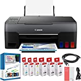 Canon Pixma G3260 All-in-One Wireless MegaTank Printer with Copy, Scan, Photo, Mobile Print 4468C002 and High Yield Refillable Tanks, Ink Set + 2 Extra Black Bundle with DGE USB Cable + Software Kit