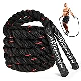 Weighted Jump Rope, Jump Rope for fitness Men, 9.2ft 2.8LB Heavy Skipping Rope for Exercise, boxing Gym Training, Home Workout, Improve Strength and Building Muscle, Total Body Workout Equipment
