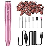 COSITTE Electric Nail Drill,USB Electric Nail Drill Machine for Acrylic Nails,Portable Electrical Nail File Polishing Tool Manicure Pedicure Efile Nail Supplies for Home and Salon Use,Pink