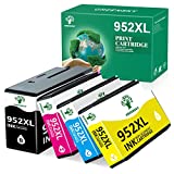 GREENSKY Remanufactured Ink-Cartridge Replacement for HP 952XL 952 XL for HP OfficeJet 8710 8720 8740 7740 7720 8715 8702 8210 8725 8216 8730 Printer Ink (1 Black 1 Cyan 1 Yellow 1 Magenta)