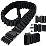 LSVNPRO Shotgun Shell Bandolier Holder from 12 to 20 Gauge - Adjustable 62.9 ' with 50 Places Ammunition Holder - Additional Shell Holder for Shotgun with 8 Places from 12 to 20 Gauge