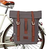 TOURBON Bike Bag Convertible Backpack with Laptop Compartment, Lightweight Quick-clip Bicycle Rear Rack Pannier, Water Resistant Casual Weekend College Bookbag for Men