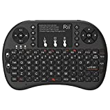 Rii 2.4GHz Mini Wireless Keyboard with Touchpad＆QWERTY Keyboard, Backlit Portable Keyboard with Remote Control for Laptop/PC/Tablets/Windows/Mac/TV/Xbox/PS3/Raspberry Pi .(Black)