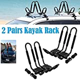 SMARTENPLUS Universal Kayak Rack Holder J Bar , 2 pairs-Bar HD Kayak Rack Carrier Canoe Boat Surf Ski Roof Top Mount Car SUV Crossbar