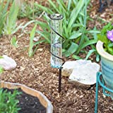 La Crosse 704-08967-INT Original Handcrafted Colombian Metal Finish Spiral Rain Gauge with 5-inch Capacity Glass Rain Garden Tube