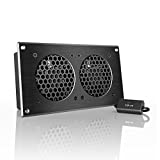 AC Infinity AIRPLATE S5, Quiet Cooling Fan System 8' with Speed Control, for Home Theater AV Cabinets