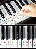 Piano Keyboard Stickers for 88/61/54/49 Key. Colorful Large Bold Letter Piano Stickers Perfect for Kids Learning Piano. Multi-Color, Transparent and Removable