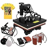 ZENY Heat Press Machine for T Shirt 12x15 Inch 6 in 1 Combo kit Swing Away Heat Transfer Sublimation for Plate Cap Mug
