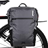 Rhinowalk Bike Bag Waterproof Pannier Backpack Convertible - 2 in 1 Bicycle Saddle Bag Shoulder Bag Laptop Pannier Professional Cycling Accessories-Gray