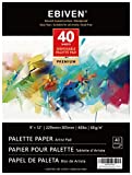 EBIVEN Disposable Palette Pad Coated Paper for Oil Paints Mixing, 9'' x 12'', Pack of 40 Sheets (9' x 12'(40 Sheets))