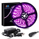 EverBright Pink Led Strip Light,5M /16.4Ft 5050 SMD 300 LED Waterproof Flexible Light Strip for Car Neon Undercar Lighting Kits Mall Booth House TV Party Garden Stage Decoration,with Power Adapter