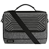 DOMISO 17 Inch Multi-Functional Laptop Sleeve with Strap Business Briefcase Waterproof Messenger Shoulder Bag for 17'-17.3' Notebooks/Dell/Lenovo/Acer/HP/MSI, Black