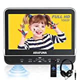 Car DVD Player with Headrest Mount,Arafuna 10.5' Headrest DVD Player for car with HDMI Input, Portable DVD Player for Car Support 1080P HD Video, USB/SD,Regions Free, Last Memory