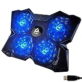 KLIM Wind - Laptop Cooling Pad - More Than 500 000 Units Sold - 2022 Version - The Most Powerful Rapid Action Cooling Fan - Laptop Stand with 4 Cooling Fans at 1200 RPM - USB Fan - PS5, PS4 - Blue