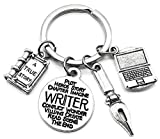 Writer Keychain, Pen Keychain, Book Keychain, Laptop Keychain, Book Lover Keychain, Story Book Charm, Pen Charm, Writer Charm, Laptop Charm, Writer Gift, Gift for Book Lover, Writer Key Ring