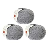YARN AVE Cotton and Cashmere Blend Knitting Crochet Yarn Soft Touch Comfortable Baby Yarn for Vest Hat Sweater and Little Doll 3 Balls 04