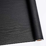 Abyssaly Black Wood Peel and Stick Paper 11.8 Inch X 78.7 Inch Decorative Self-Adhesive Film for Furniture Surfaces Easy to Clean Thickening Upgrade Increase Stomata and Reduces Bubble Generation