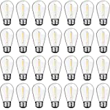 48 Pack S14 LED Outdoor Light Bulbs,1W Replacement String Lights, Landscape LED Bulbs Vintage Patio Style, E26 110V Regular Base (Warm White)