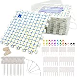 LAMXD Blocking Mats for Knitting - Extra Thick Blocking Boards with Grids with 8PCS Knitting blockers,100 T-pins and 20 Stitch Marker for Needlework or Crochet - Pack of 9