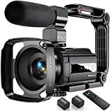 4K Video Camera Camcorder 48MP 60FPS Ultra HD Video Camera with Wifi Vlogging Camera for YouTube 16X Digital Video Camera with Microphone 6-Axis Anti-Shake IR Night Vision Recorder (4K Plus Version)