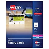 Avery Printable Rotary Cards with Sure Feed Technology, 3” x 5”, White, 150 Blank Cards for Laser or Inkjet Printers (05386)