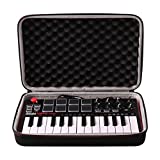 LTGEM Travel Hard Carrying Case for Akai Professional MPK Mini MKII & MK3 & MPK Mini Play | 5-Key Ultra-Portable USB，M-WAVE 25 Key | MIDI Drum Pad & Keyboard Controllerg